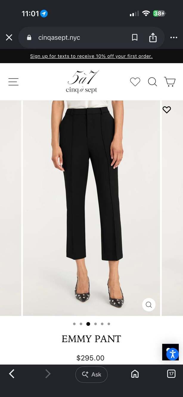 cinq à sept Black Slim-Leg Trouser Pants